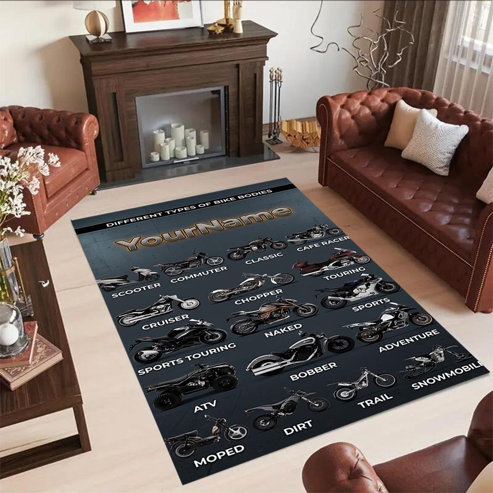 Harley-davidson Motorcycles Customized Name Area Rug Suitable for Living Rooms Bedrooms Balcony Playrooms Antislip Carpet Decorate Offices