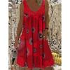 Abito Sexy da Donna con Stampa Digitale Off-the-shoulder e Scollo a Halter, Ampio, con Pizzo, Casual