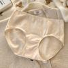 Women Mid Waist Pure Cotton Seamless Antibacterial Breathable Solid Panties