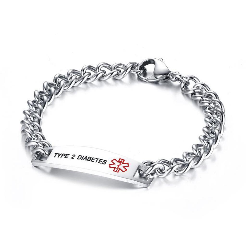 Titanium Steel Emergency Alarm Bracelet for Men and Women, Chain Made of Stainless Steel, Wristband