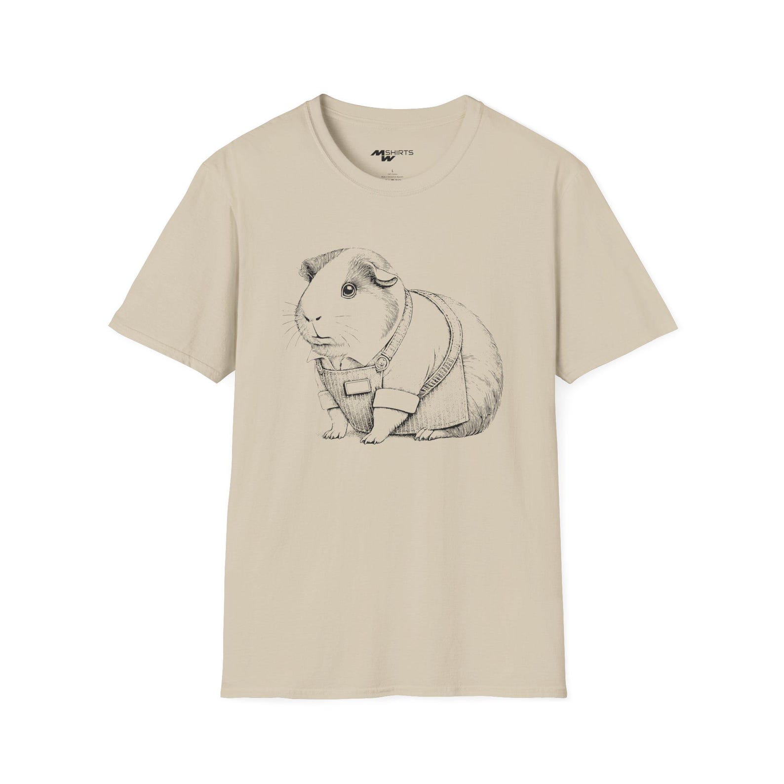Retail Guinea Pig/ Engraving-Style T-Shirt/ Unisex Softstyle T-Shirt 4XL