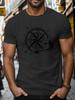 Mens Compass Graphic Tee  Casual Short Sleeve TShirt Breathable Polyester Summer Fashion Top