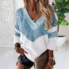 Autumn Winter Women Sweater New Striped Soft V-Neck Pullover Fashion Casual Loose Jumpers 2021 Female Sweaters Tops