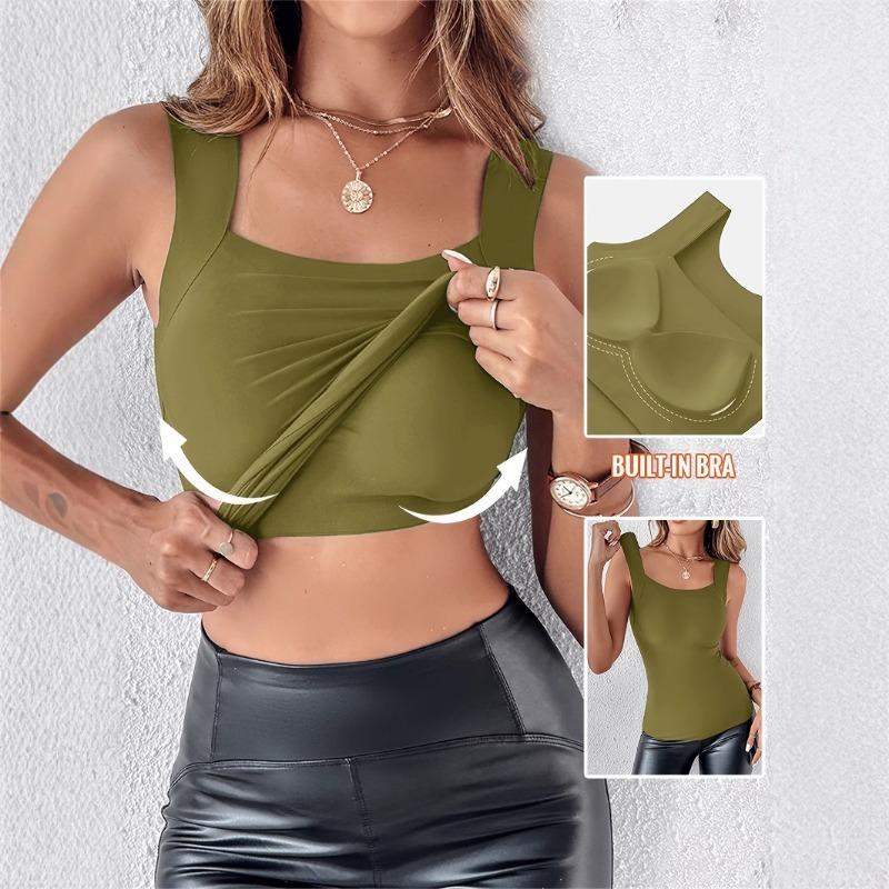 Sous-vêtement de base uni pour femme Gilet à col en U pour la maison