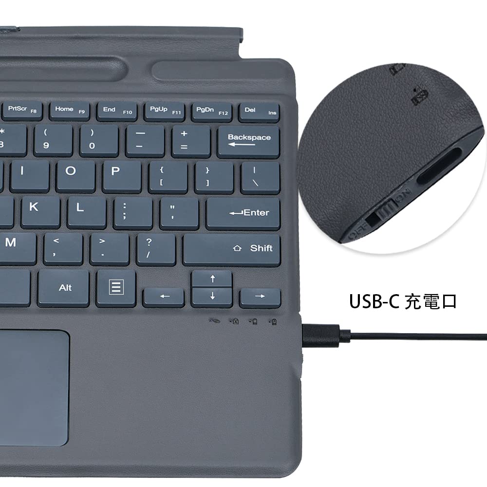 TJK Wireless Keyboard Compatible with Microsoft Surface Bluetooth Keyboard US English Layout Magnetic Pen Slot Pencil Storage Installation USB