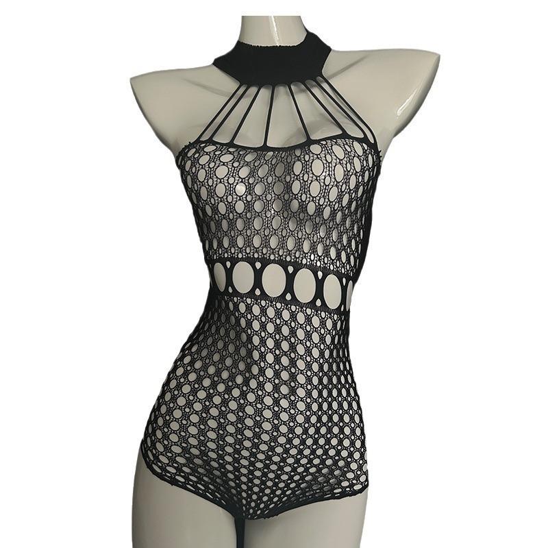 Sexy Underwear Mesh Perspective One-piece Mesh Large Size Sexy Free Nightclub Neck Sex Uniform Flirting
