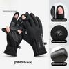Men's Winter Cycling Gloves: Windproof, Touchscreen, Two-Finger Design, Zipper, Velvet-Lined, Ideal for Outdoor Use