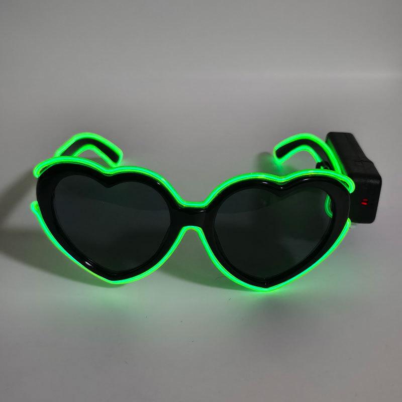 Pink Heart Glitter Light-Up Glasses for Parties and Photography