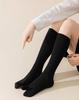 CICIFAUS Tabi Solid Long for 1 Socks, Long, Two-Toe, Calf-Length, Black, Sleeve, Geta, Anime-Style, Pair, 45-50cm
