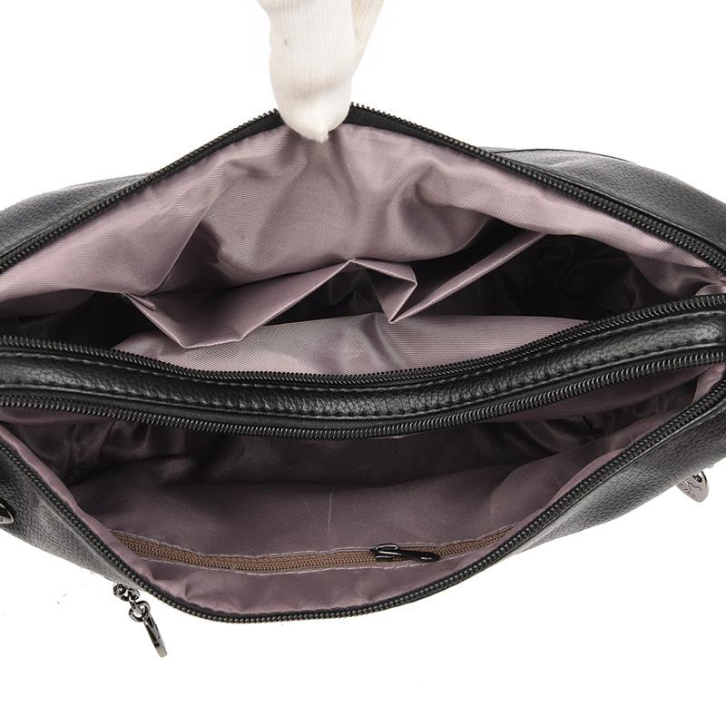 One Shoulder Crossbody Bag Middle-aged and Elderly Mothers Soft Leather Crossbody Bag Simple and Fashionable Elderly Bag