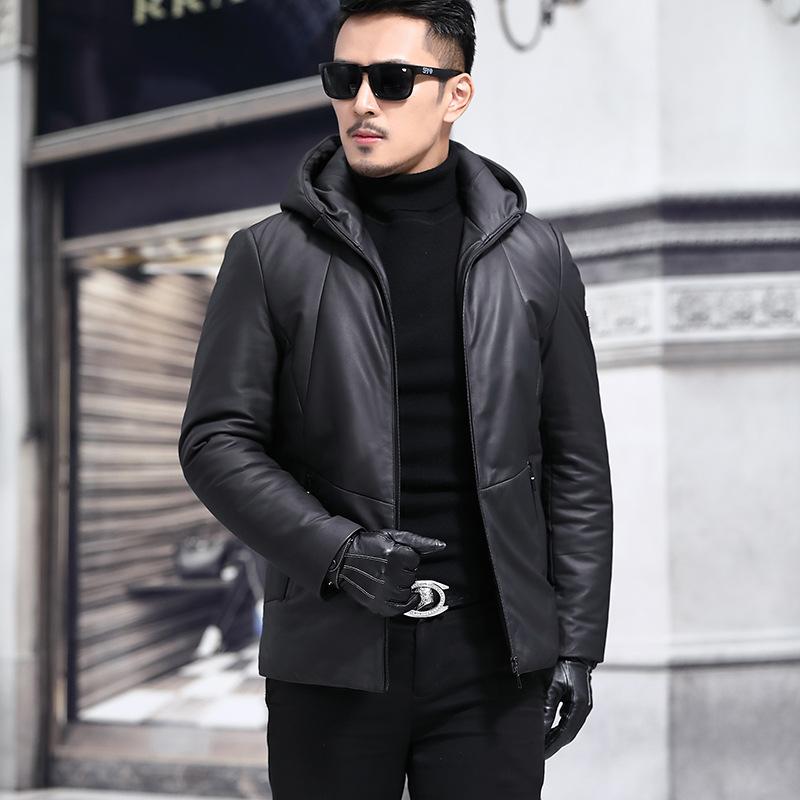 Sheepskin Down Jacket Autumn and Winter New Genuine Leather Jacket Men's Haining Thickened Leather Jacket