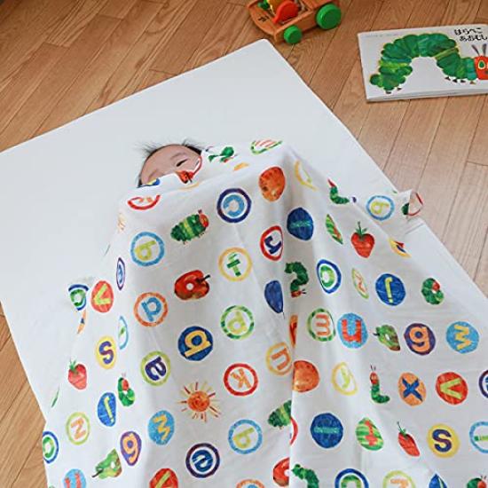The Very Hungry Caterpillar Blanket by Eric Made in Nursing Lap 100x100cm Multi-Gauze Carle, Japan, Double-Ply Gauze, Swaddle, Cover, Blanket,