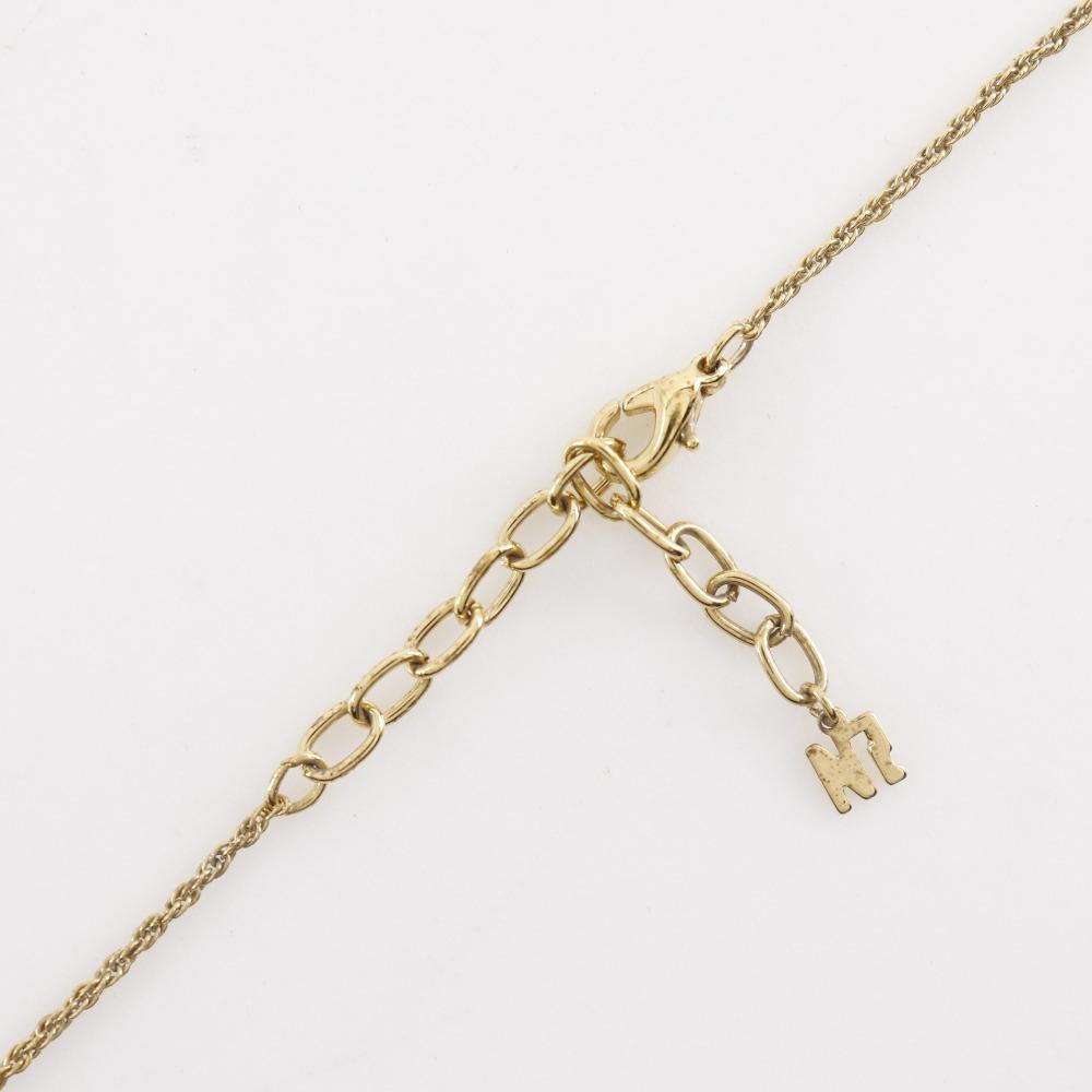 NINA RICCI Earing set Necklace Plated Gold/Rhinestone 4.1g Women Used