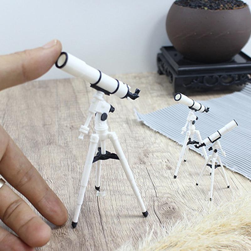 1Pc Educational Science Toy Astronomy Telescope Model Pretend Decorations 1:12/1:20/1:25 Scale Dollhouse Miniature Accessories