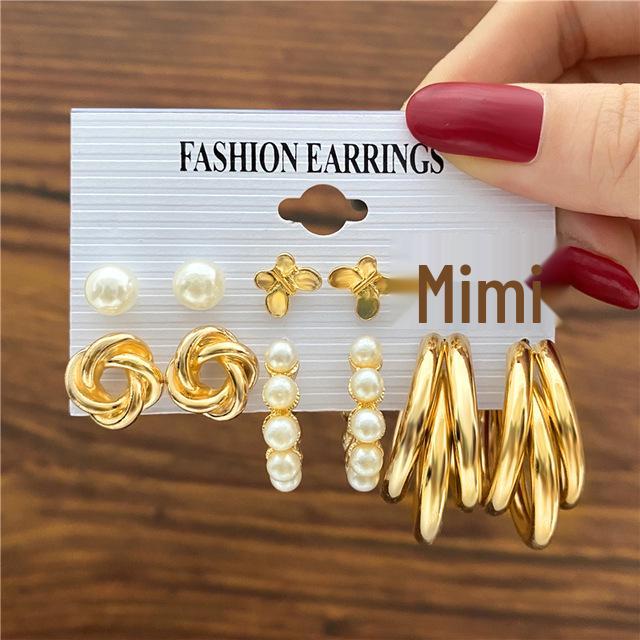 Pearl Stud Earring Set