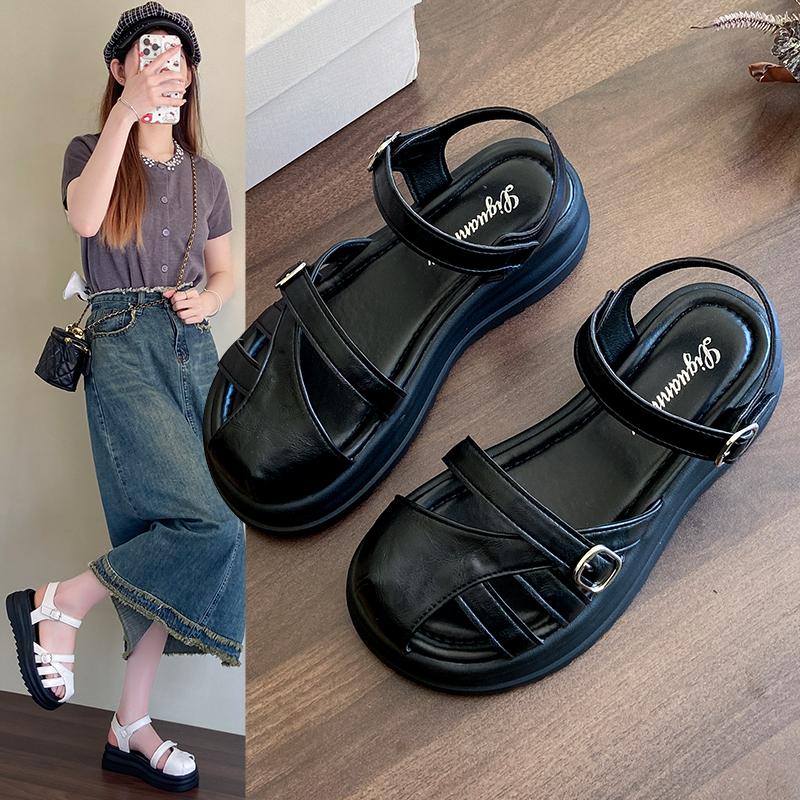 Fashion Comfortable Women's Sandals Summer Shoes 2025 Close Toe Low Heels Silver Flip Flops  Party Beach Shoes Large Size Casual