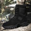 Men's Suede Combat Boots - Brown Side Zip for Hiking, Training, and Mountaineering.