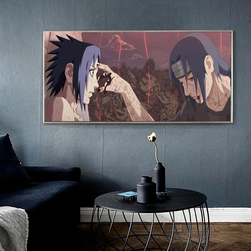 Quadro Su Tela Naruto Con Sasuke E Itachi – Stampa Artistica 40x30 Cm, Made In Germany, Decorazione Murale Anime Per Camera E Soggiorno