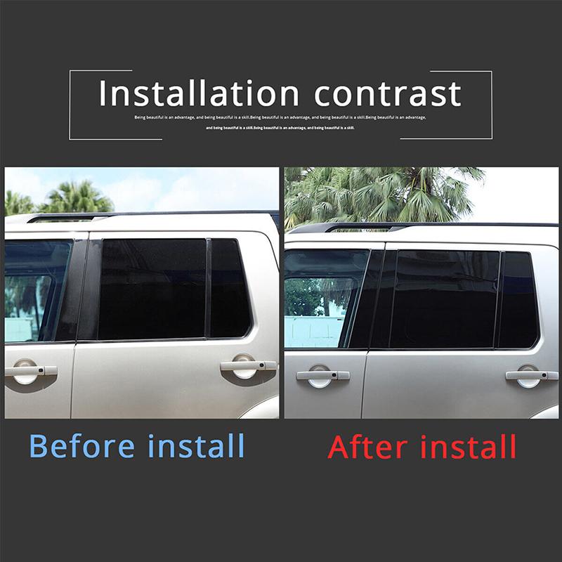 Car Door Window Pillar Posts Door Trim Cover Stickers Exterior Fit Land Rover Discovery 3 LR3 2004-2009 Discovery 4 LR4 2009-16