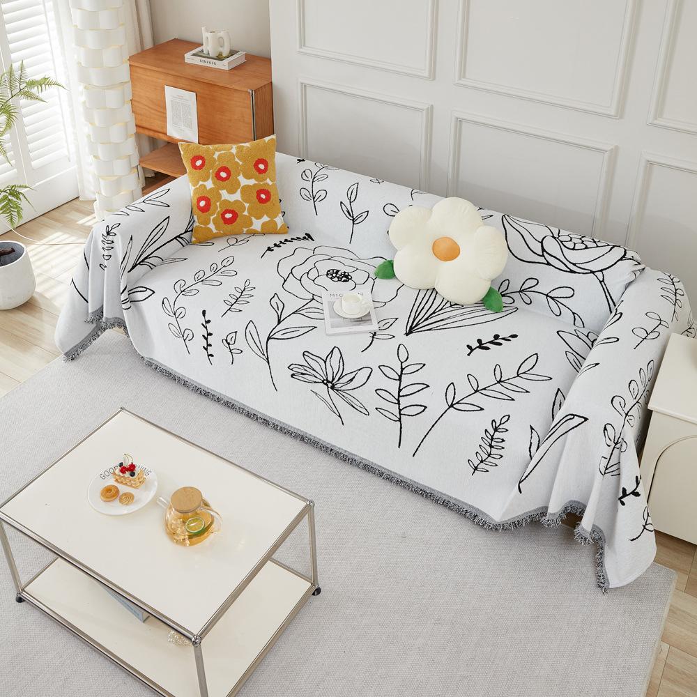 Double-Sided Chenille Sofa Cover Cloth Four Seasons Universal Simple Modern Love Sofa Cover All-Inclusive Universal Backrest Blanket