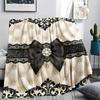 1Pc Gorgeous Bow Print Flannel Blanket, High quality Comfortable for All Seasons, Home Decor, Warmth and Comfort, Perfect for Christmas Gifts W42