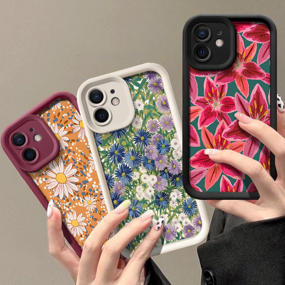 Colorful flower pattern Phone Case for iPhone 17e 16 15 14 13 12 11 Air Pro Max Mini XR XS X 7 8 6 6s Plus Soft TPU Back Cover