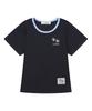 Koiliseu [U-Neck] Laura Small Logo Contrast U-Neck Short Sleeve T-Shirt (10 Colors)