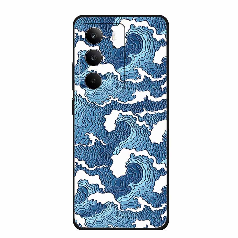 3D Emboss Case For Realme C75 4G 5G C75x V70 V70s 14x Realme C71 4G Case C 75 71 Coque Flower Black Silicone Soft Back Cover Bag