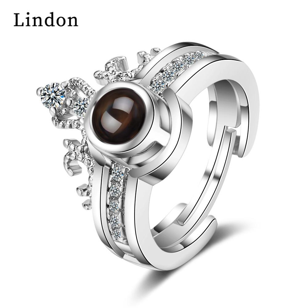 

Женские кольца Lindon из медного сплава с цирконом, ювелирные кольца для вечеринок серебряный