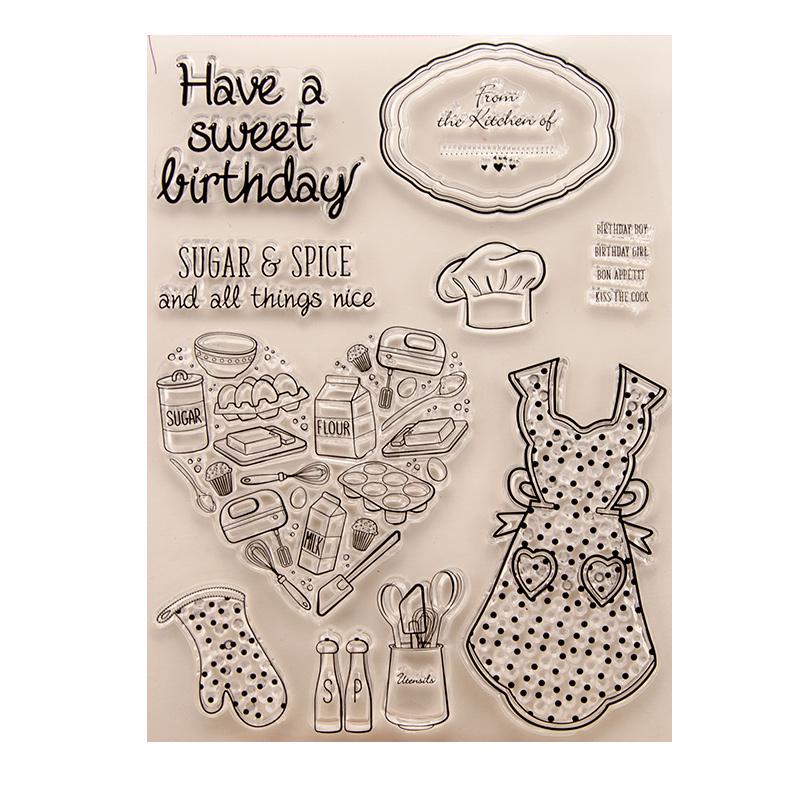 1pcs Have A Sweet Birthday Food Transparent Clear Silicone Stamp