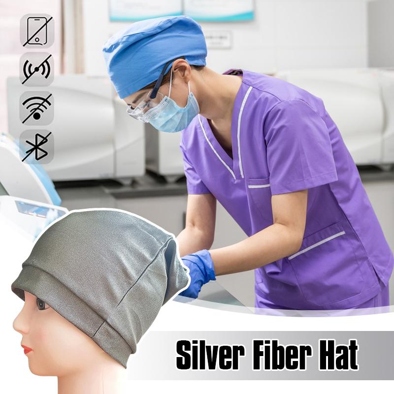 Silver Fiber EMF Shielding Hat 5G RFID Blocking Anti Radiation Beanie Cap with Electromagnetic Wave Protection for Daily Safety
