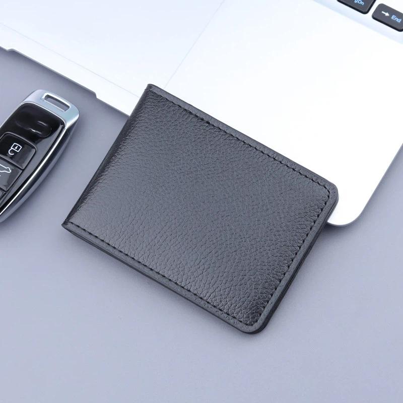 Pu Leather Card Holder With Multiple Transparent Card Slots And Durable Design Perfect For Daily Business Travel Id Bank Card