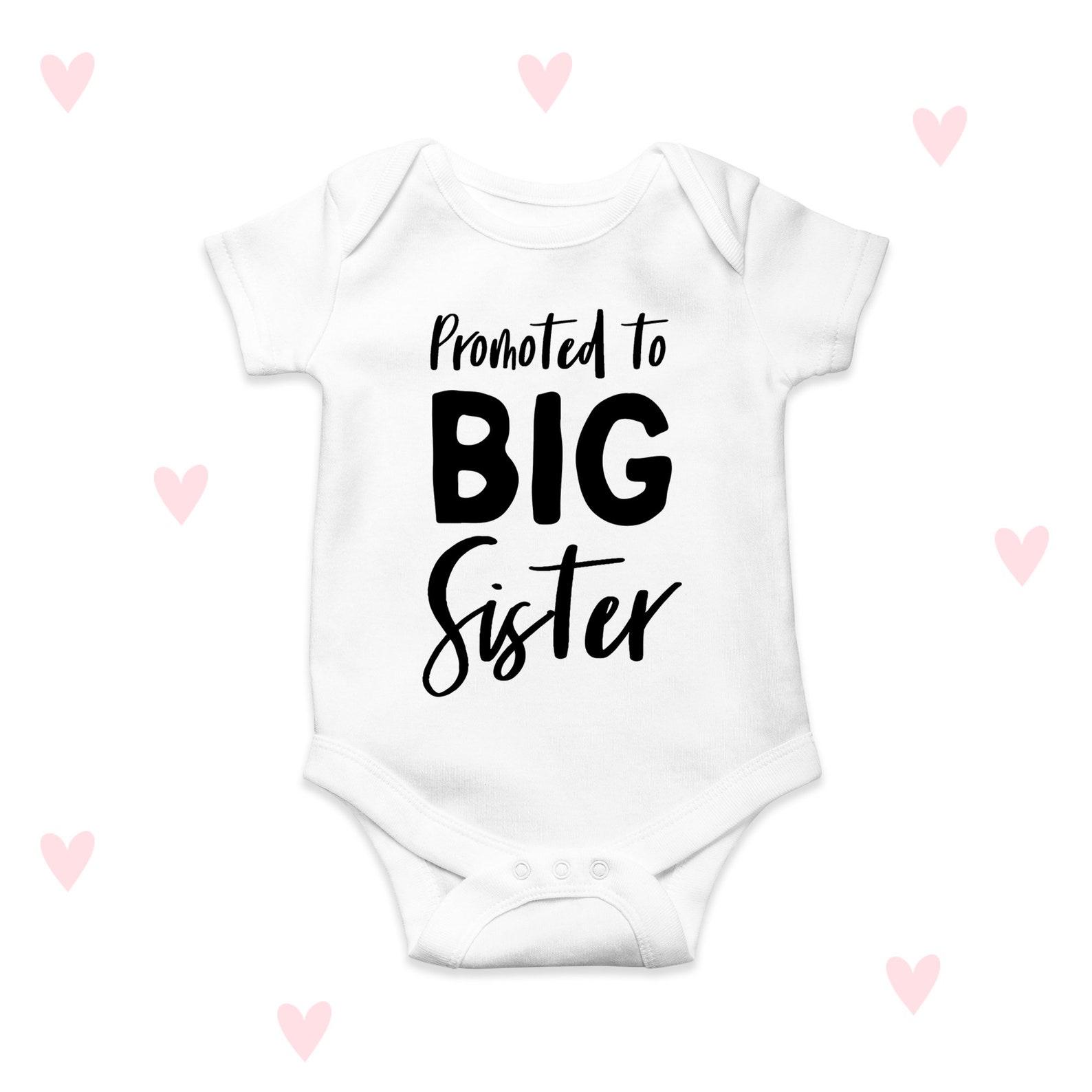 Promoted to Big Sister Baby Announcet Babygrow Personalised Gifts 110