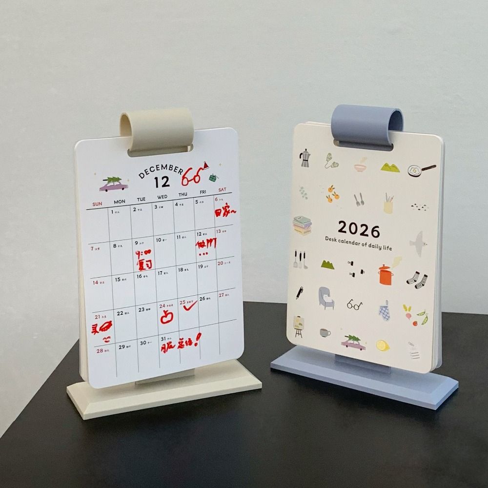 Page Flipping Cartoon Desk Planner Cartoon 2026 Cute Student Calendar  Calendar Ornament