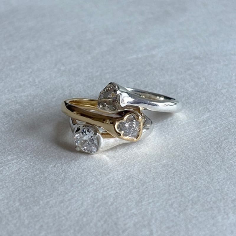 eveningbell [silver925] Wavy heart ring (silver)