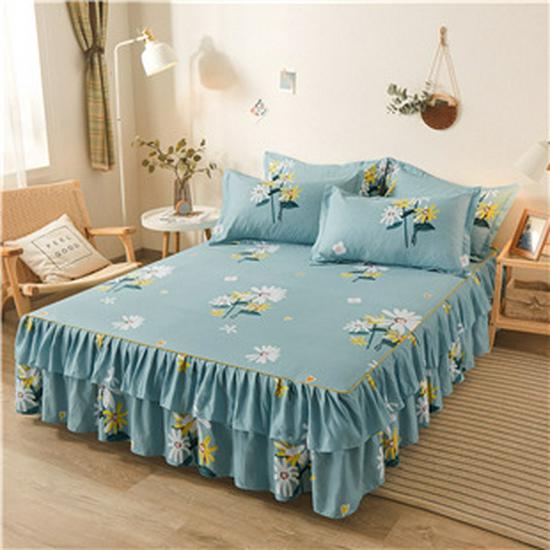 Korean-Style Brushed Princess Bed Skirt - Double-Sided Thickened Simmons Cover