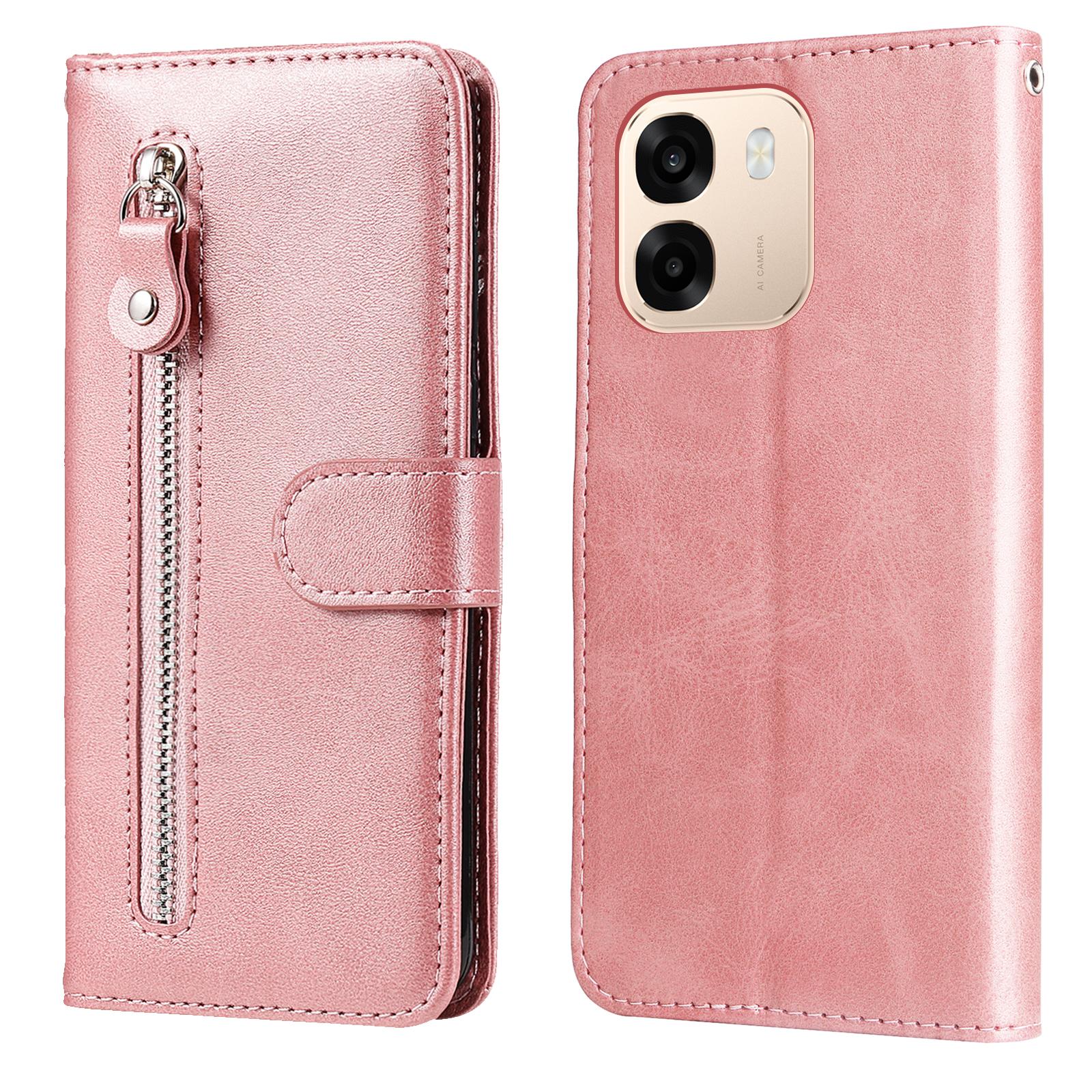 

For OPPO A6s 5G PU Leather Cases with Zipper Pocket Wallet Phone Cover Stand