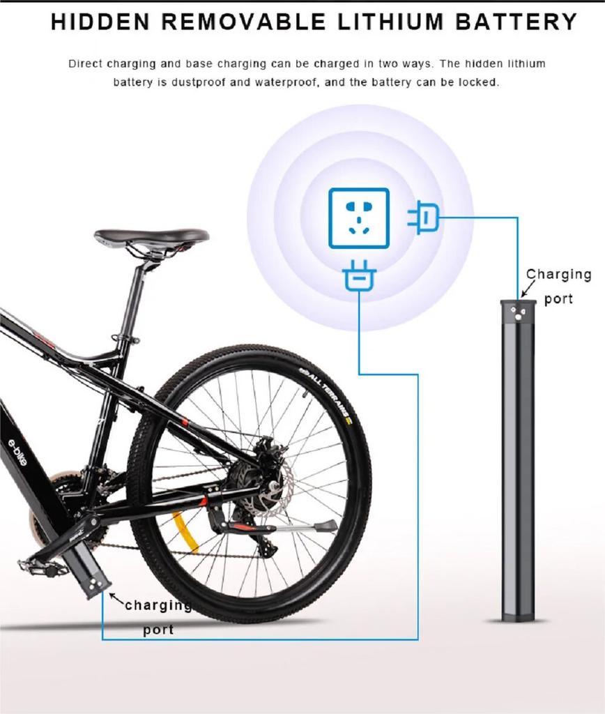RANDRIDE YG90 Elektrofahrrad 1000 W 48 V 17 Ah Shimano hydraulische Bremse E-Bike mit Vollfederung, 21 Gängen, schaltfreiem Gepäckträger