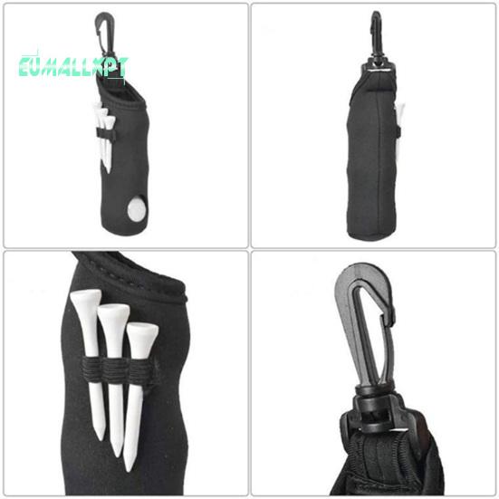 Golf Ball Storage Pouch with Tee Holder - Large Capacity, Portable Carrier Bag with Keychain Belt Clip Design
