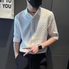 Men's Trendy Slim-Fit Ice Silk Short Sleeve Shirt - Stylish and Casual Summer Top