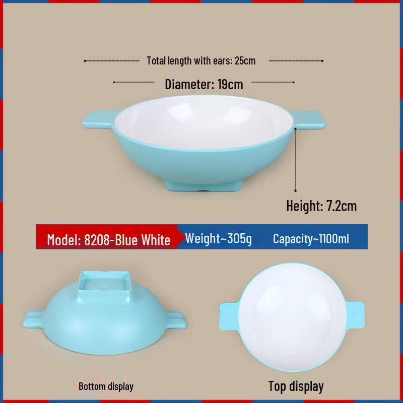 Jingbaodi Double-Handled Melamine Soup & Noodle Bowls
