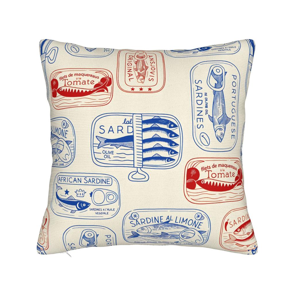 Cuadros Decorations Sardines Nordic Pillow Case Soft Pillow Cover For Living Room Sofa Kawaii Pillowcases