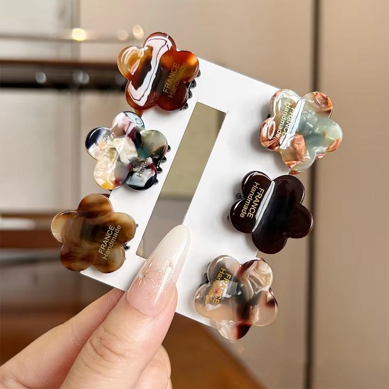 2Pcs Acetate Shark Hair Clip for Women Flower Hair Claw Thick Ponytail Barrettes Girl Hair Accessories