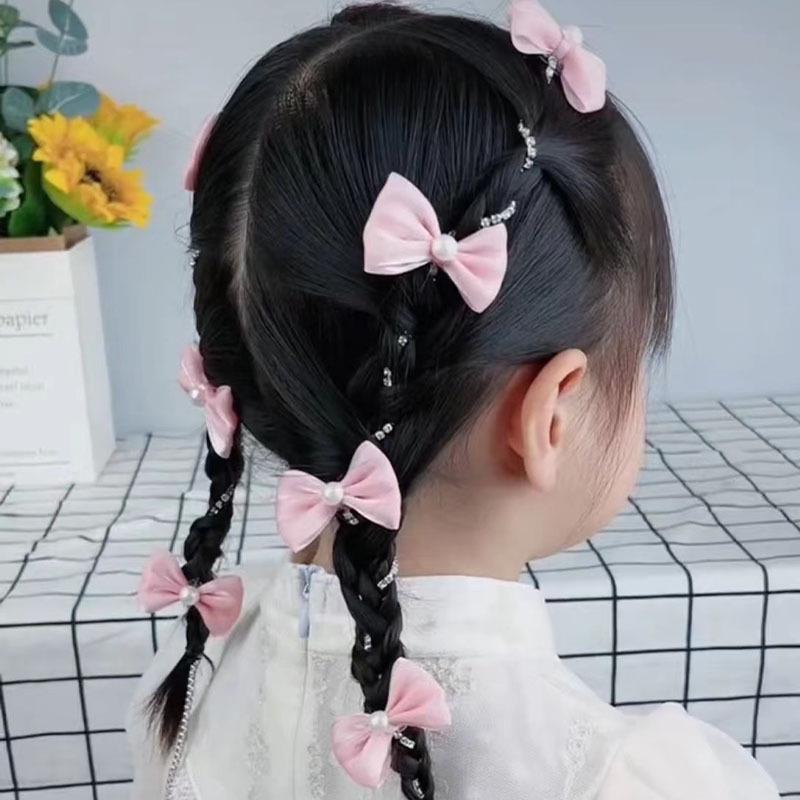 Bunte Schmetterling & Perlen Schleife Haarspange für Mädchen - Koreanisches Sommer Haaraccessoire