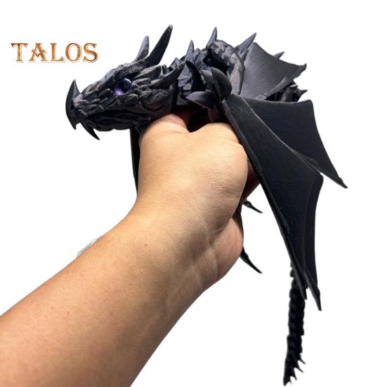 3D-gedrucktes geflügeltes Drachenornament, flexibler, beweglicher Drache mit Flügeln, Zappeldrachenspielzeug für die Schreibtischdekoration im Homeoffice und zum Stressabbau