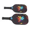 2PCS Pickleball Paddles Set Carbon Fiber Silicone PU PVC Splash of Colorful Pigments Pickle Ball Rackets with Pickleballs and Storage Bag