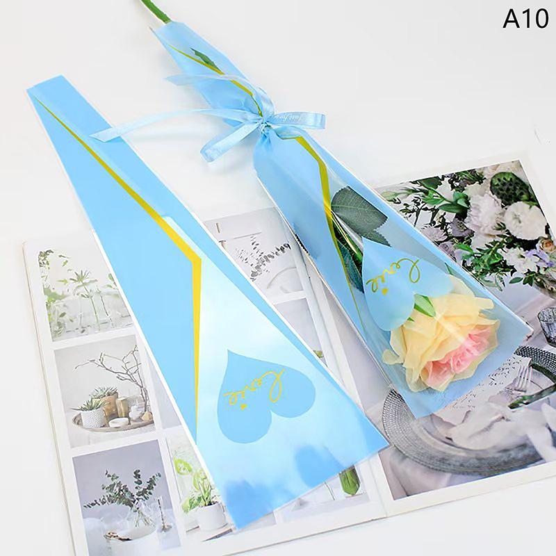 50Pcs Single Rose Sleeves Flower Wrapping Bag Bouquet Packaging Bags Clear Cellophane Floral Wrappers For Valentine'S Day