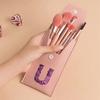 8Pcs Pink Makeup Brushes Set Professional Eyeshadow Brushes With Portable Case For Travel Engrave Image Pattern