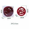 3Pcs/Box Round Pancake Shaped Christmas Flocking Pendant  Christmas Tree Decoration
