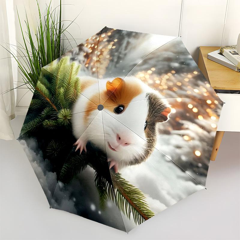 

1pc Guinea Pig Winter Automatic Opening/Closing Umbrella with Operation & Windproof Canopy yy260311038